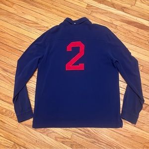 Vtg Polo Ralph Lauren #2 Mens Lg 90s Blue LS Rugby Polo Shirt Jersey 80s Y2K USA